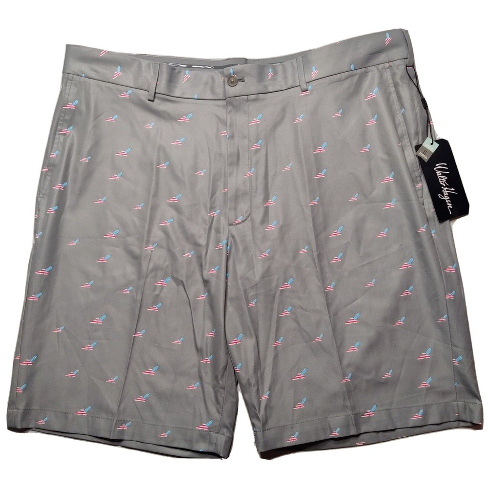 WALTER HAGEN‎ Perfect 11 Men 42 American Eagle GEO Monument Gray 10" Shorts NEW